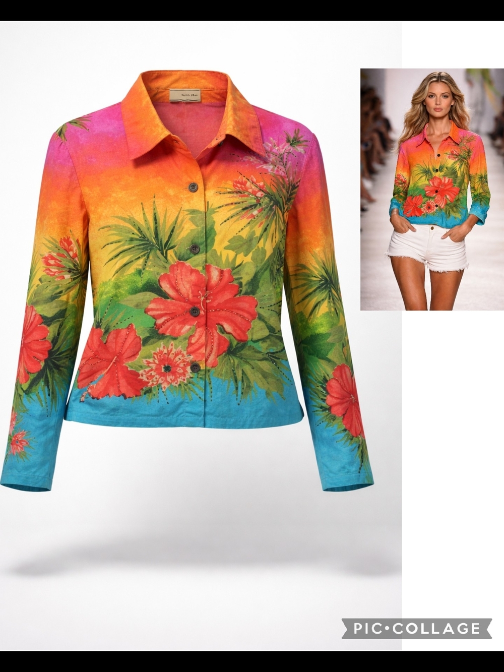 Carrie Allen Pink-Orange Gradient Shirt